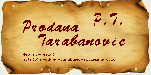Prodana Tarabanović vizit kartica